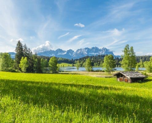 Kitzbühel mit Blick auf den Wilden Kaiser