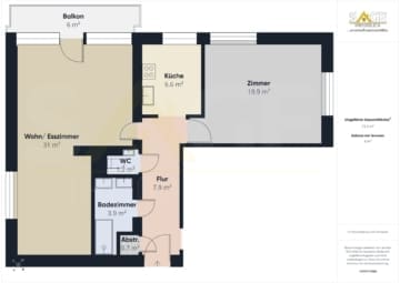 2- 3 Zimmer-Wohnung mit viel Möglichkeit zur individuellen Gestaltung | Provisionsfrei | - Grundriss