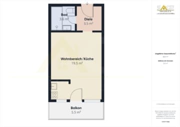 Ferienstudio | zentrale Lage | Kaprun | Zweitwohnsitz - Grundriss Ferienstudio | zentrale Lage | Kaprun | Zweitwohnsitz - Grundriss