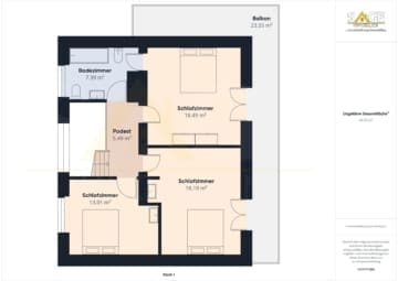 Rarität Ferienhaus in sonniger Panoramalage von Zell am See *Zweitwohnsitz* - Grundriss OG.