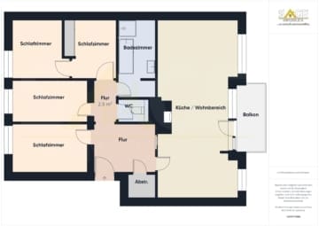 Großzügige, sanierte Etagenwohnung in Bruck an der Glocknerstraße - Grundriss Großzügige, sanierte Etagenwohnung in Bruck an der Glocknerstraße - Grundriss