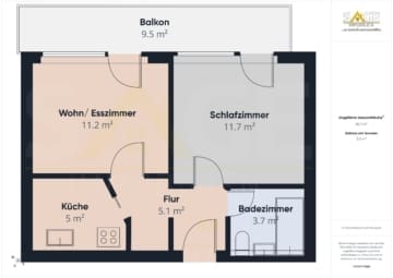 Charmante 2 Zimmer Wohnung in bester Wohnlage | Provisionsfrei | - Grundriss Charmante 2 Zimmer Wohnung in bester Wohnlage | Provisionsfrei | - Grundriss