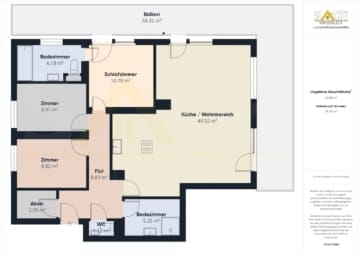 Traumbalkon mit großzügiger 4-Zimmer-Wohnung sucht neue Besitzer - Grundriss