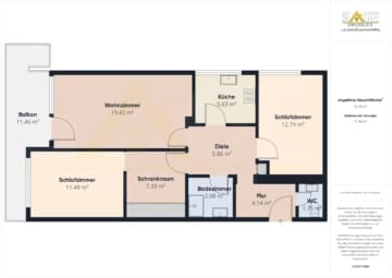 neu renovierte Zweitwohnsitzwohnung wenige Schritte von Lift und Piste - Grundriss neu renovierte Zweitwohnsitzwohnung wenige Schritte von Lift und Piste - Grundriss